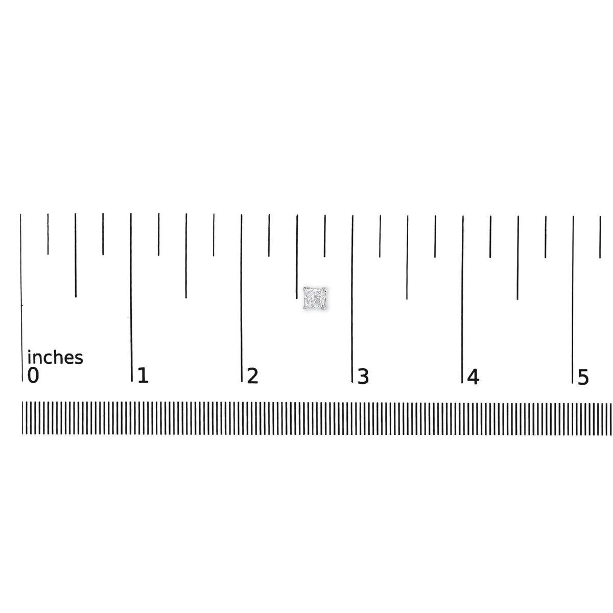 14K White Gold Princess Cut Lab-grown Diamond Solitaire Stud