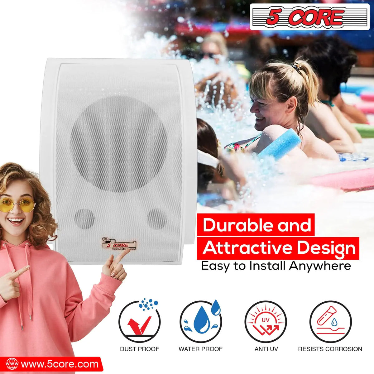 5Core 100W Outdoor Speakers
