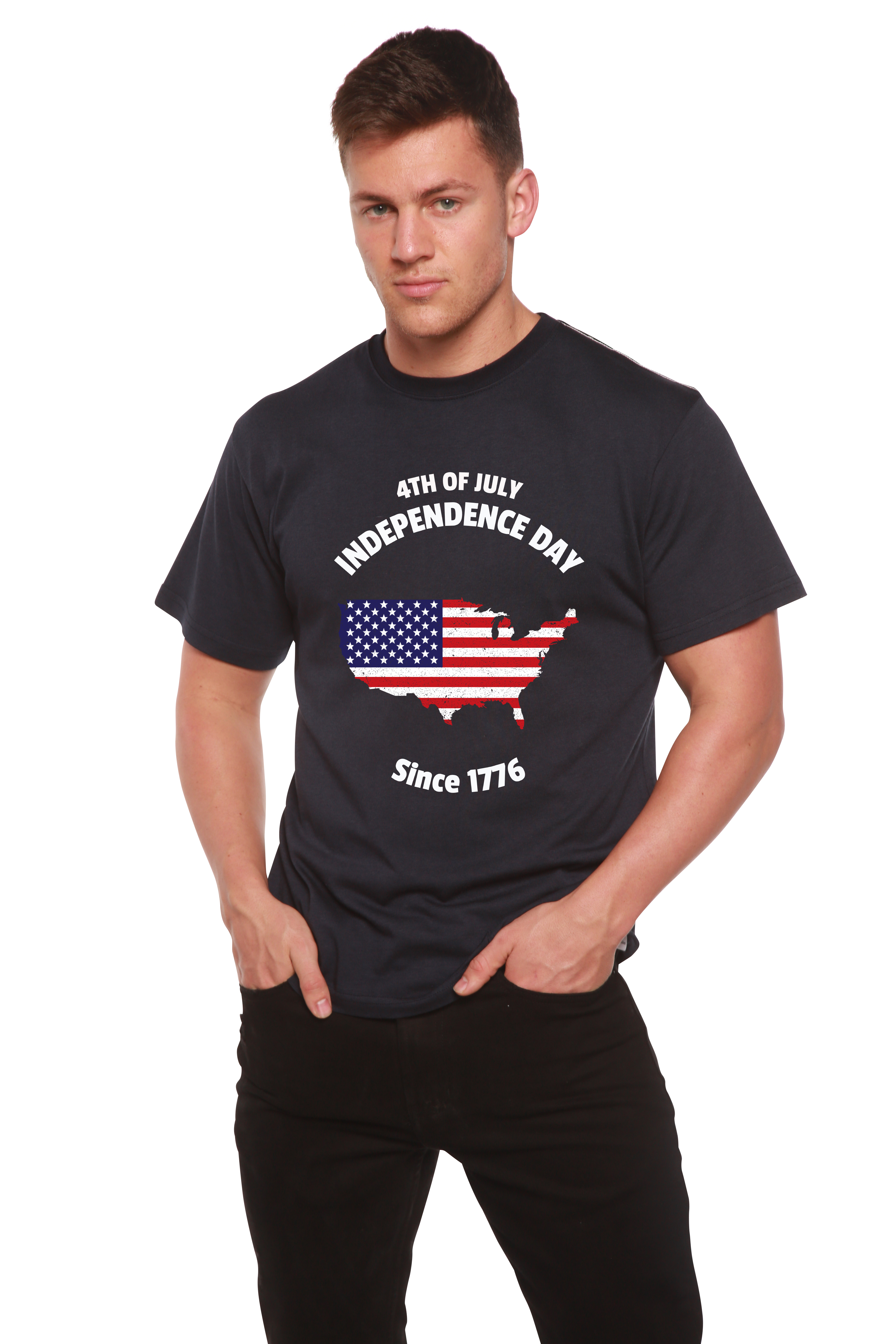 4th of July Men's Bamboo Viscose/Organic Cotton Short Sleeve Graphic T-Shirt