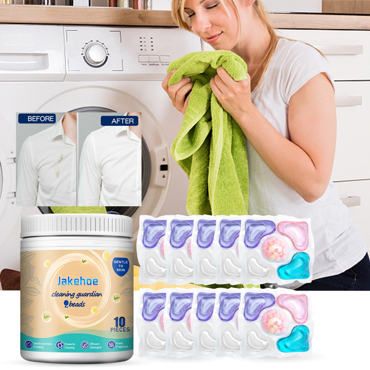 Cleaning Guardian Beads, Gently Clean Oil Stains And Stains With Long Lasting Fragrance Laundry Gel