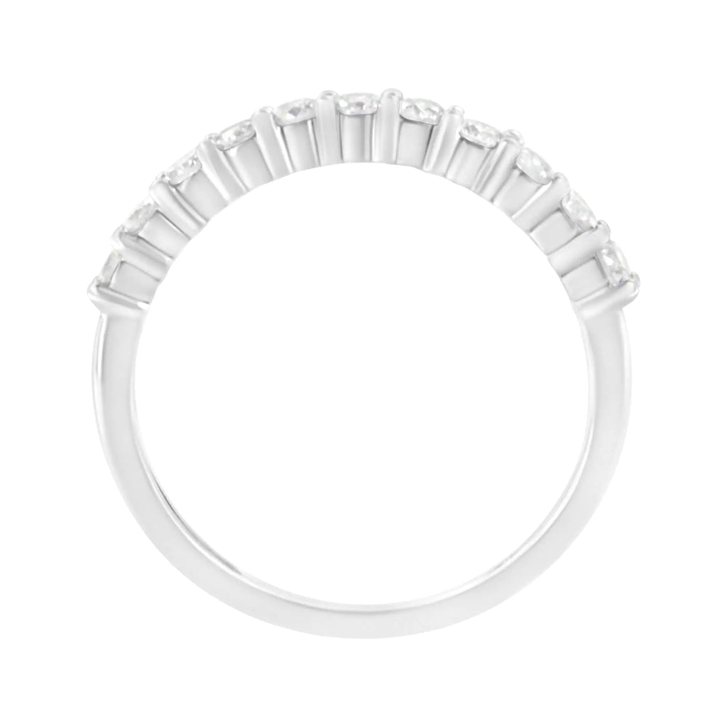 IGI Certified 1/2 Cttw Diamond 10K White Gold Prong Set Fluted