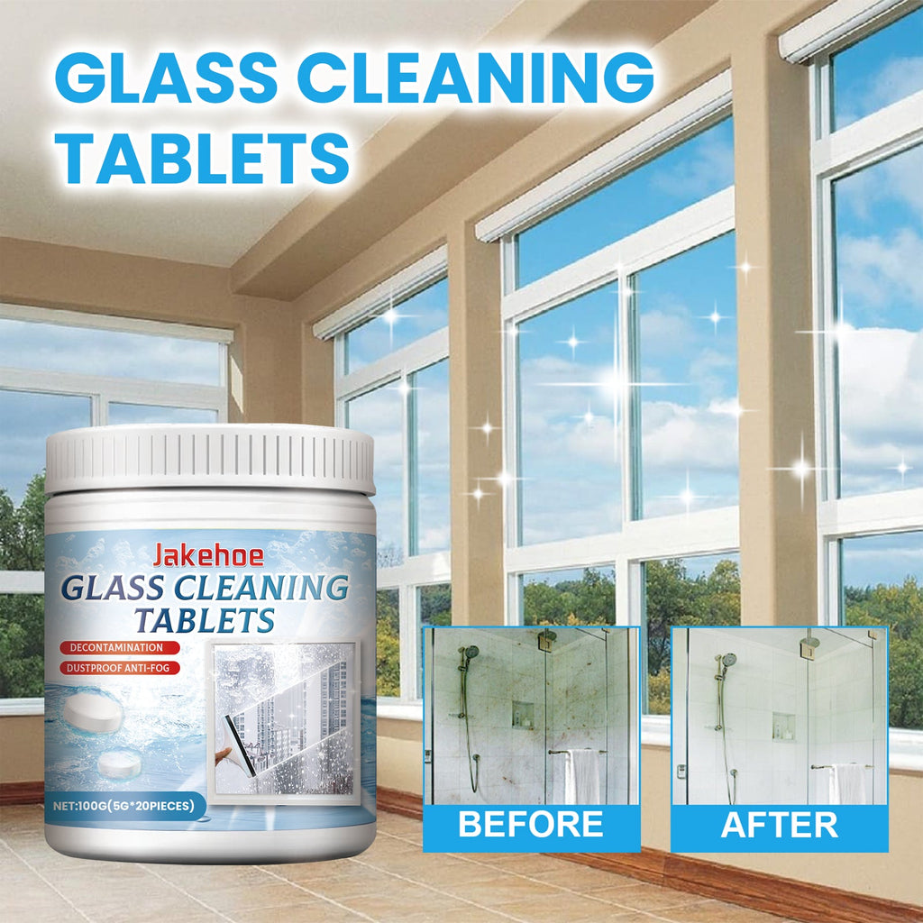 Glass Cleaning Tablets, Car Home Bathroom Polishing Mirror To Remove Scale Clear Sight Anti-Fog