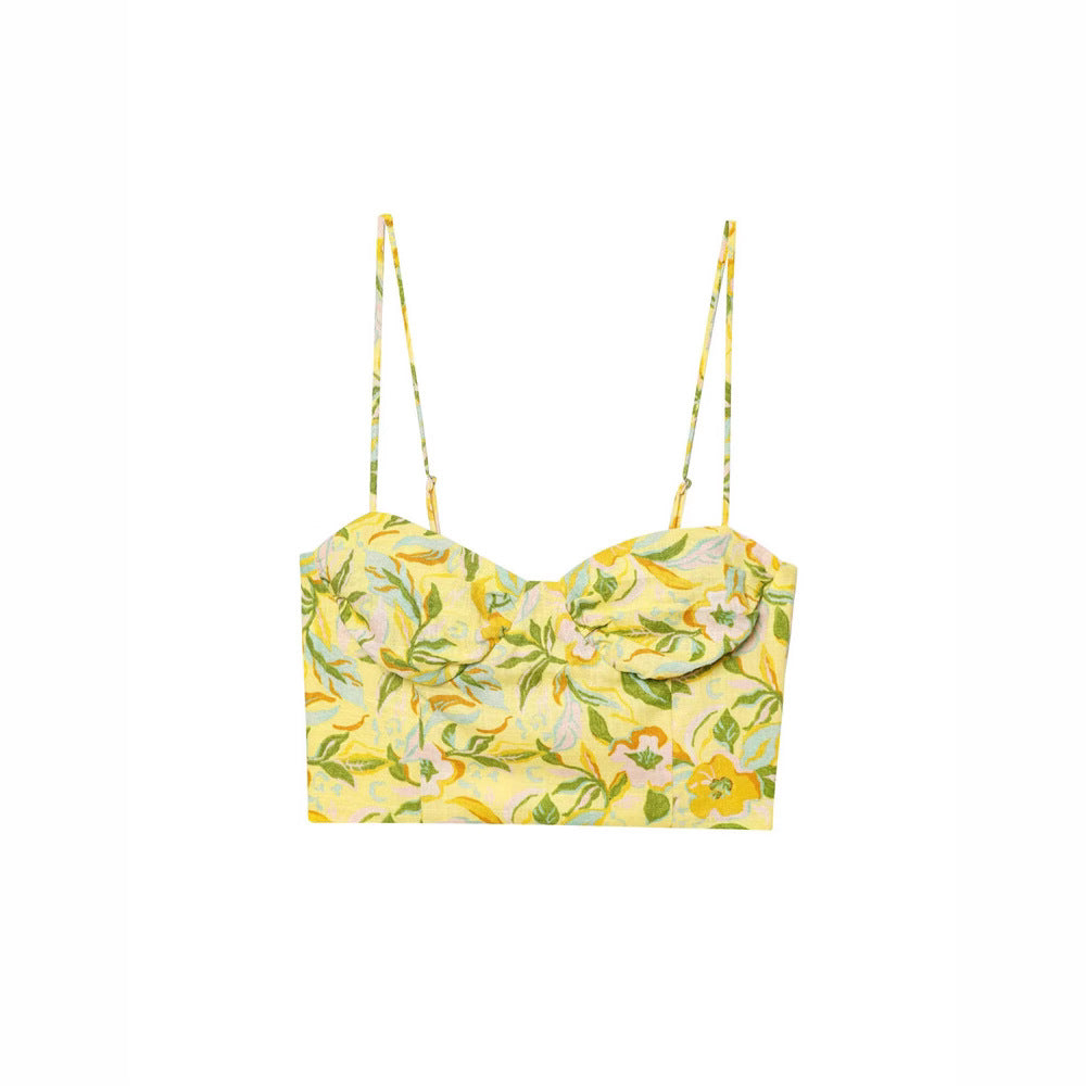 Style Strapless Top with Printed Skirt Set