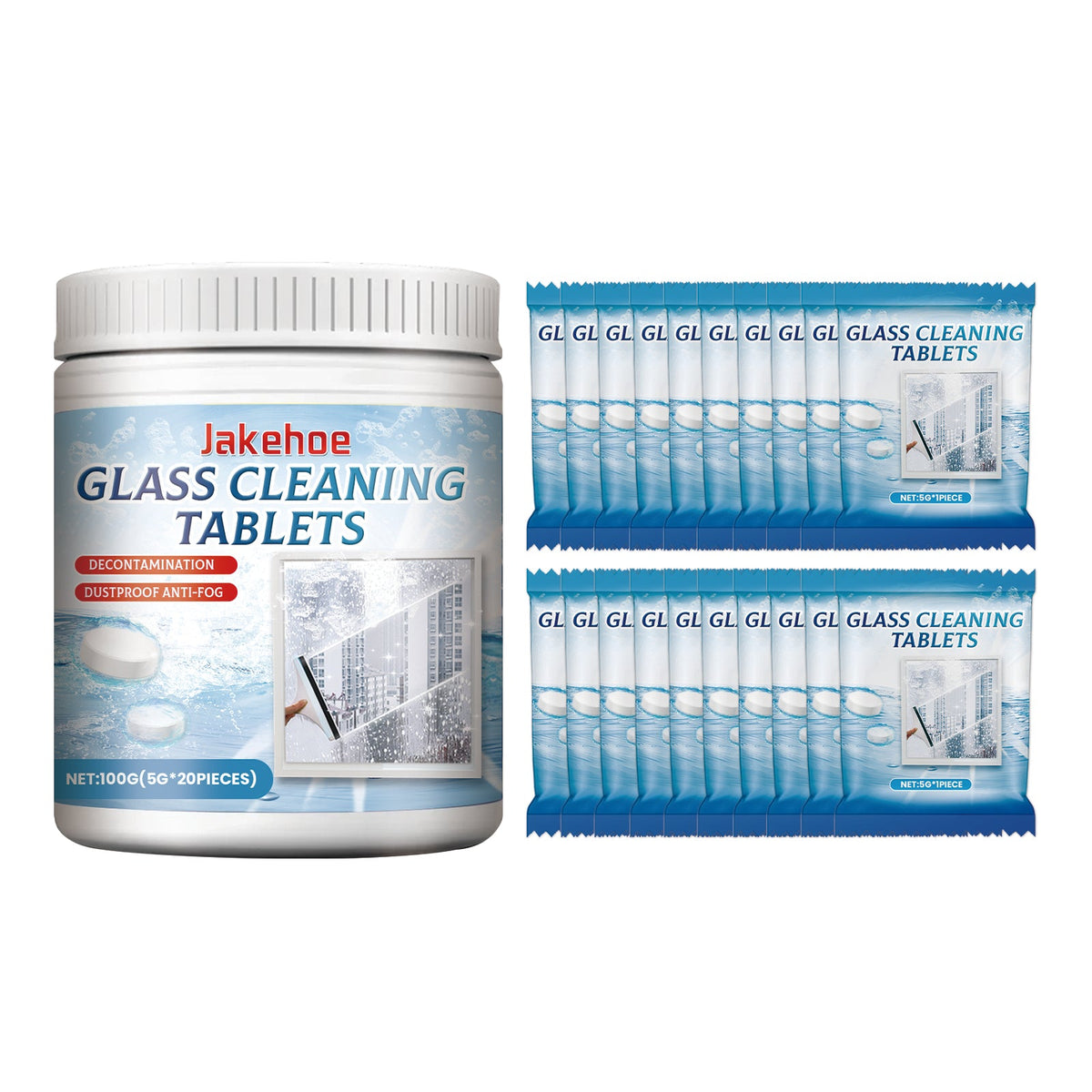 Glass Cleaning Tablets, Car Home Bathroom Polishing Mirror To Remove Scale Clear Sight Anti-Fog