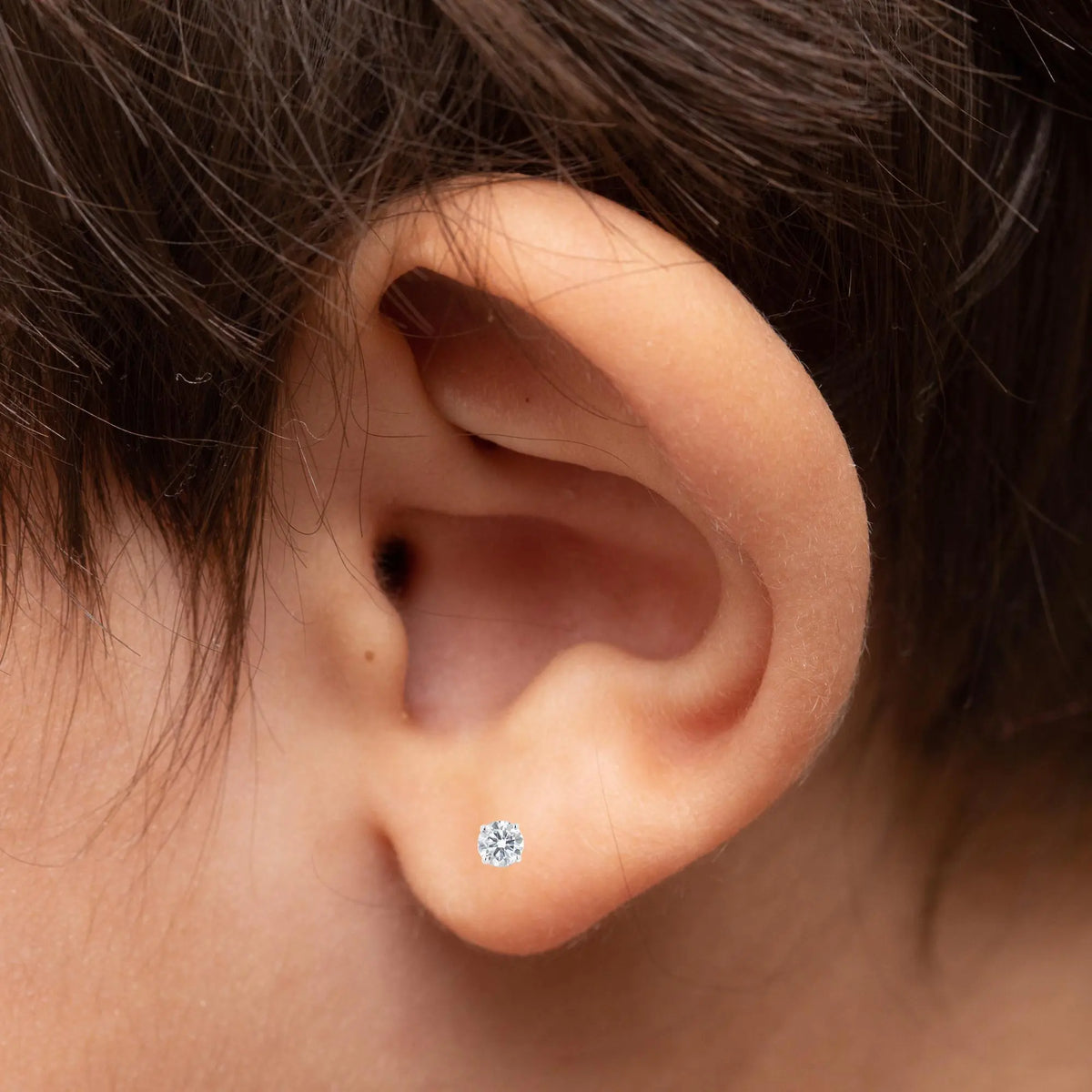 14K Gold Lab Grown Stud Earrings