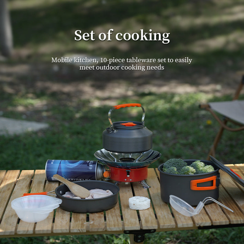 1-3 Person Camping Cookware Set: Light, Portable Pot & Pan in Carrying Bag, Ideal for Outdoor Trips