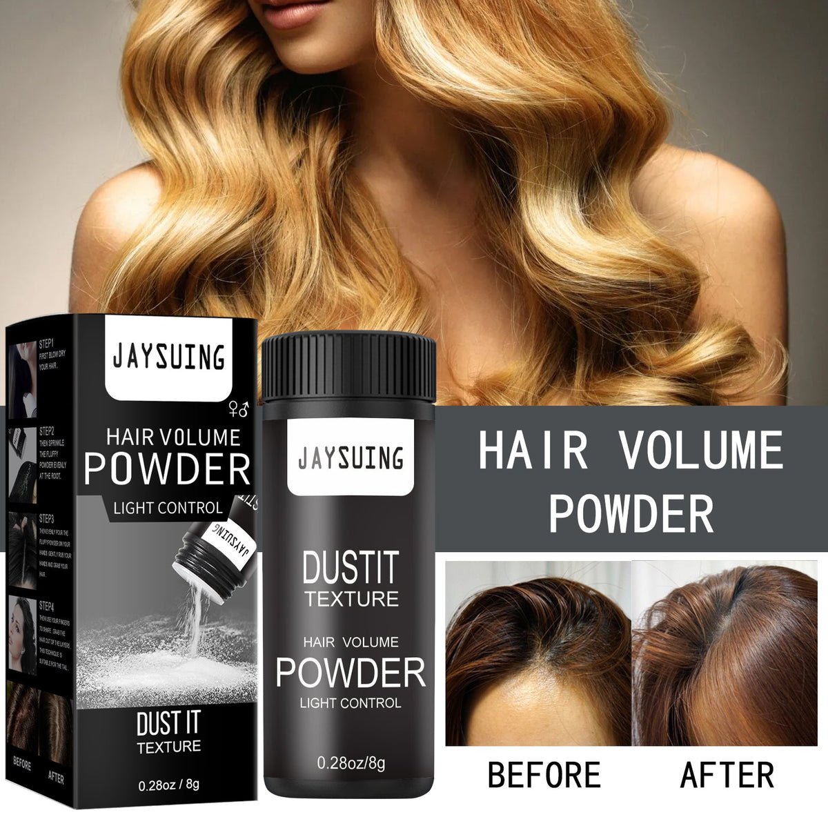 Hair Puff Powder Men's And Women's Hair Styling Care Leave-In Fluffy Refreshing Gentle Puff Powder