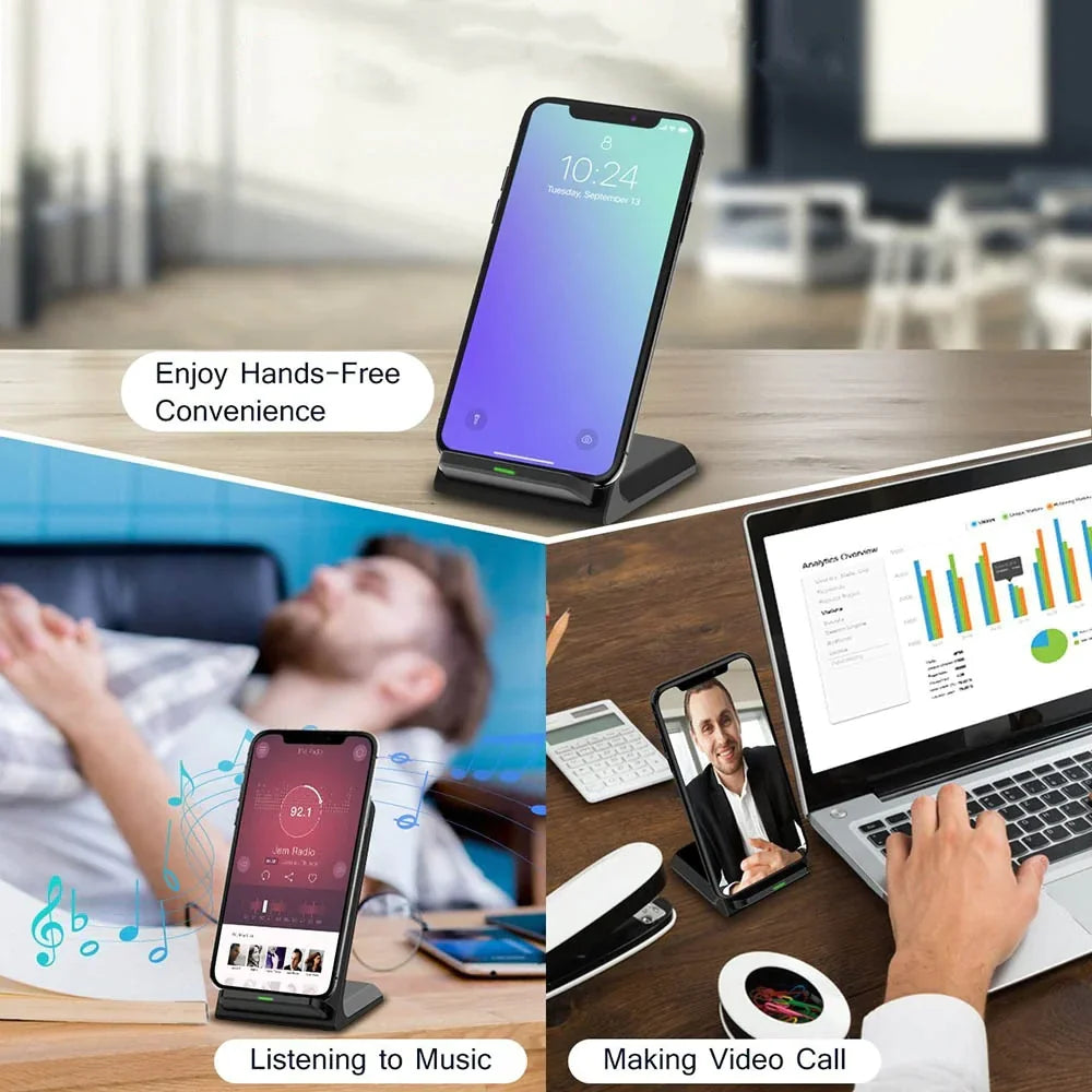 Qi Wireless Fast Charger Charging Pad Stand Dock Samsung Galaxy