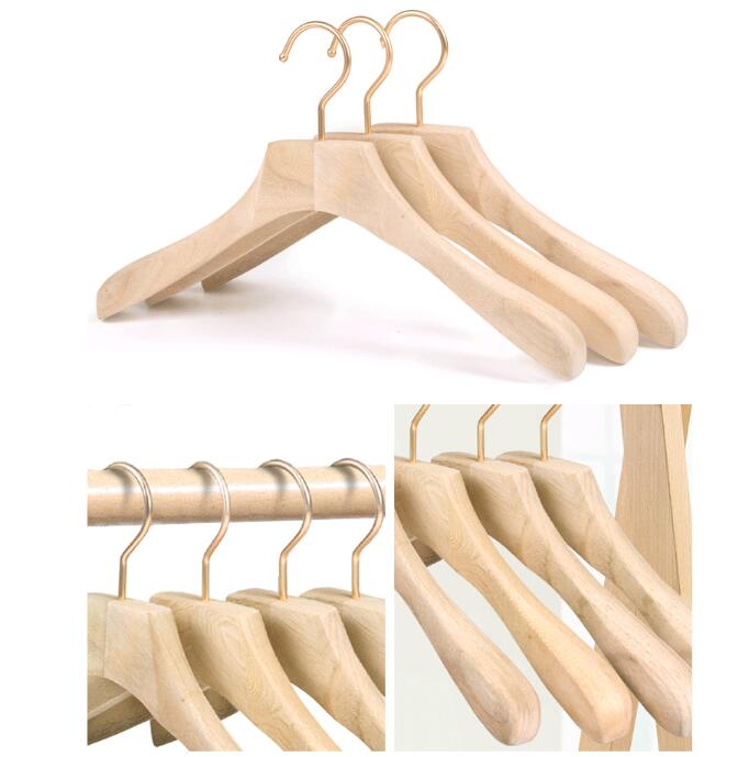 1PCS Household clothes hanging wooden anti-slip clothes rack