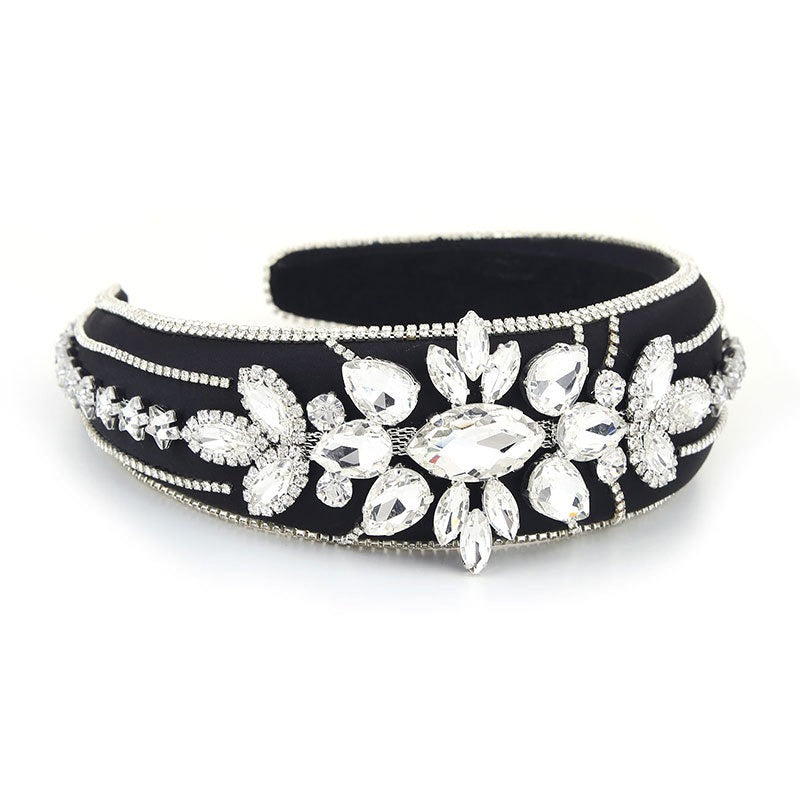 Baroque wide brimmed full diamond headband