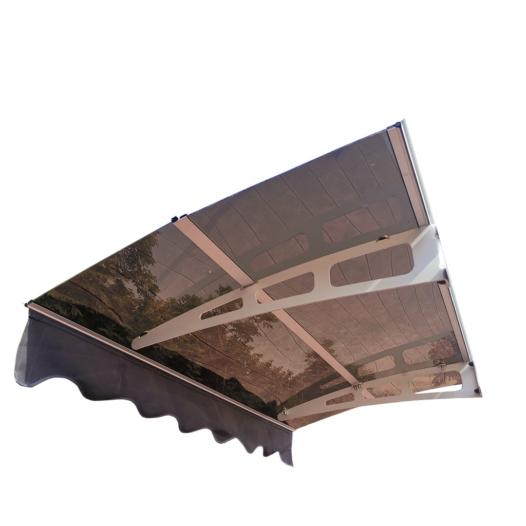 DA5934W Series Door Window Awning Canopy Made of 0.137 Inch Thick Crystal Solid Polycarbonate Sheet in size of 59" Wide x 34"