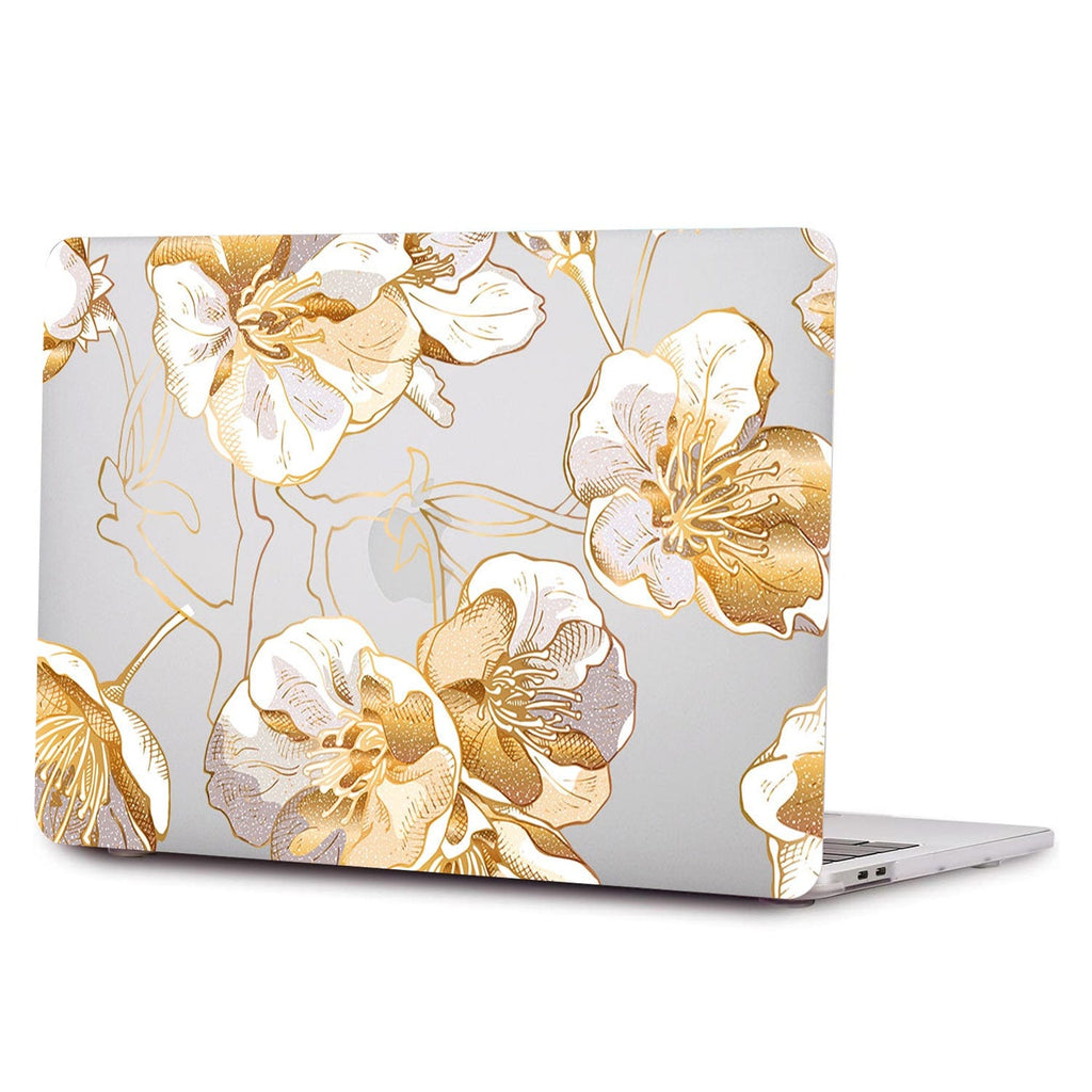 MacBook Pro Clear 14-inch (M1–M5, M5 Pro/M5 Max) Case - Gold Botanical Design