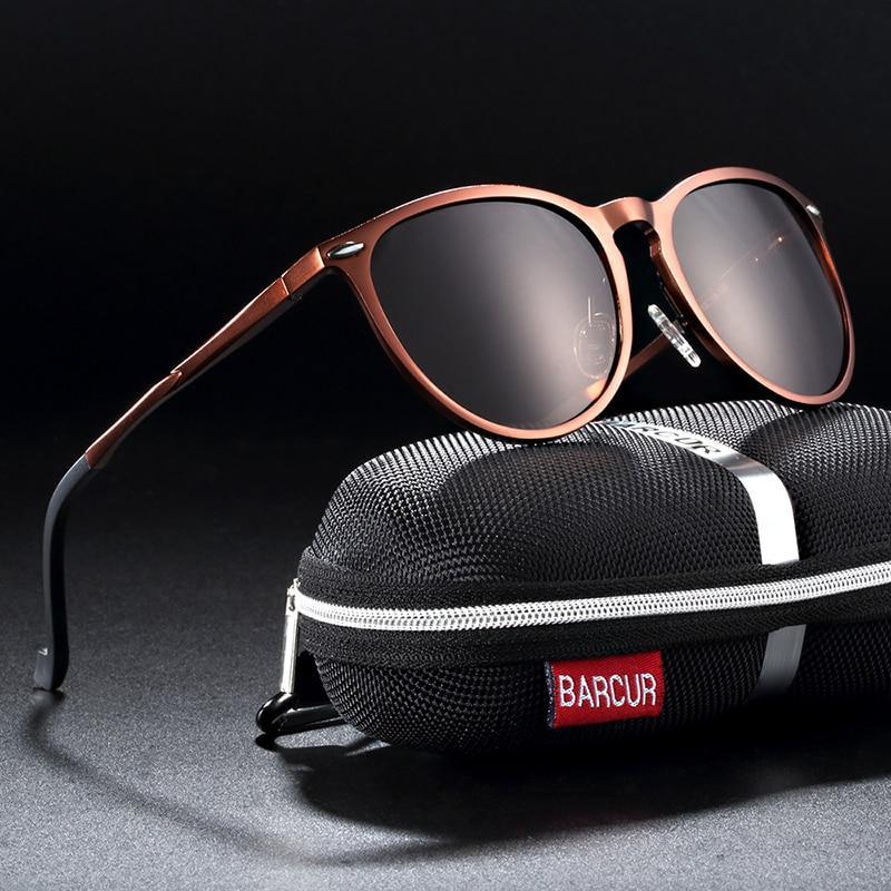 Retro Aluminum Magnesium Men Sunglasses Polarized Vintage Round