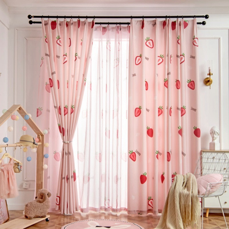 Strawberry Print Curtains