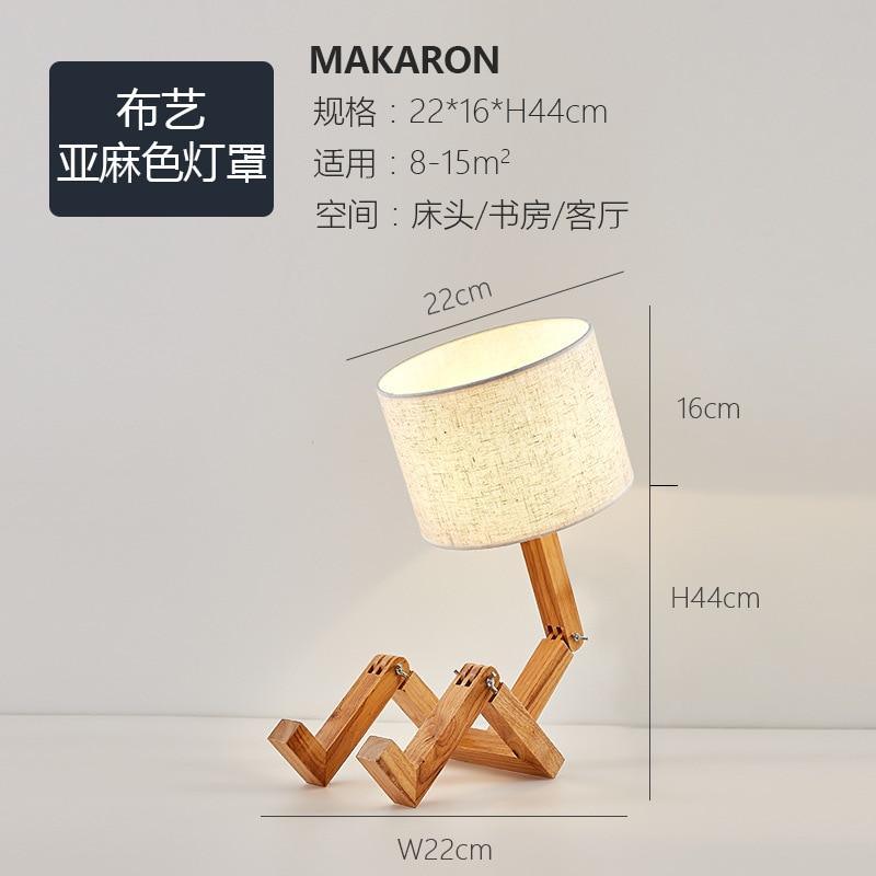 and Retro STEVVEX Wood Robot Shape Folding Table Lamp Creative