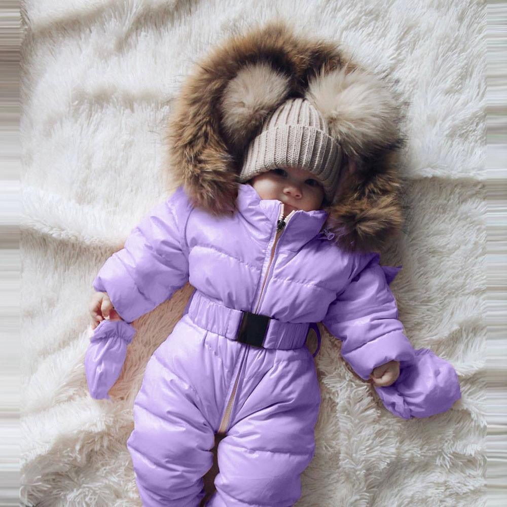 Winter Clothes For Infant Baby Hooded Warm Thick Snowsuit Jumpsuit Romper for Boys and Girls  Style