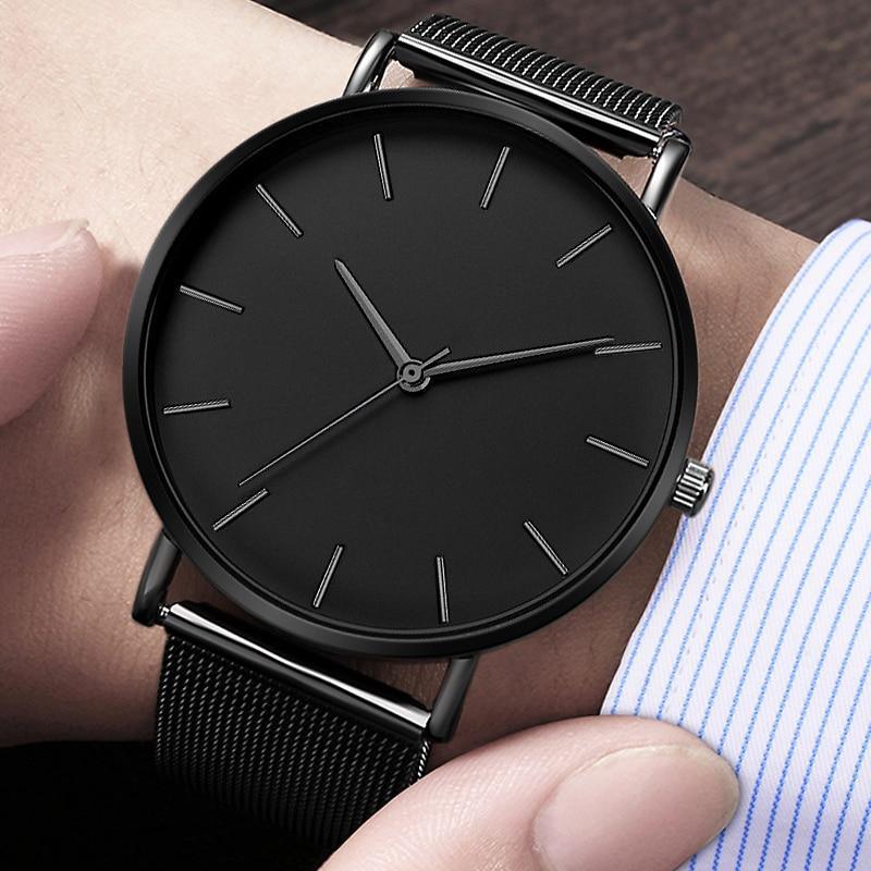 STEVVEX Men Watch Quartz Casual Watches Simple Metal Hour Reloj