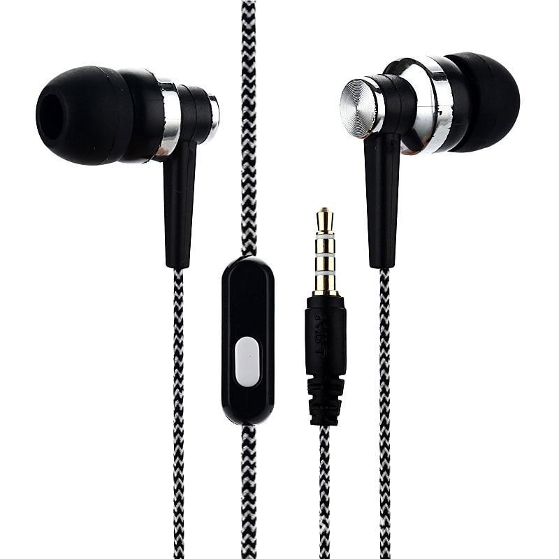 STEVVEX In-ear Braided Wiring Cord Universal Music Subwoofer