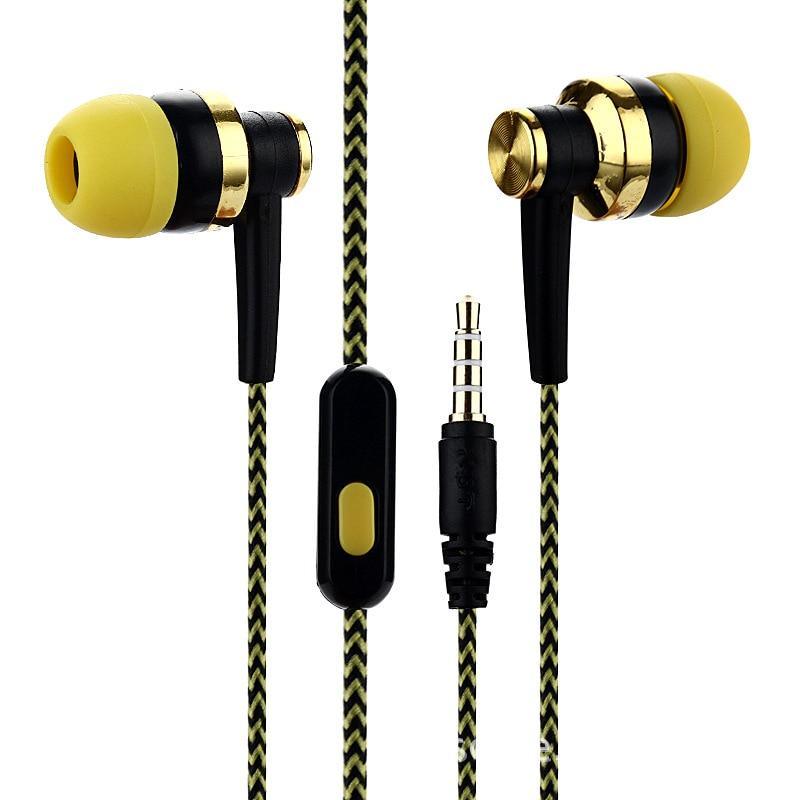 STEVVEX In-ear Braided Wiring Cord Universal Music Subwoofer