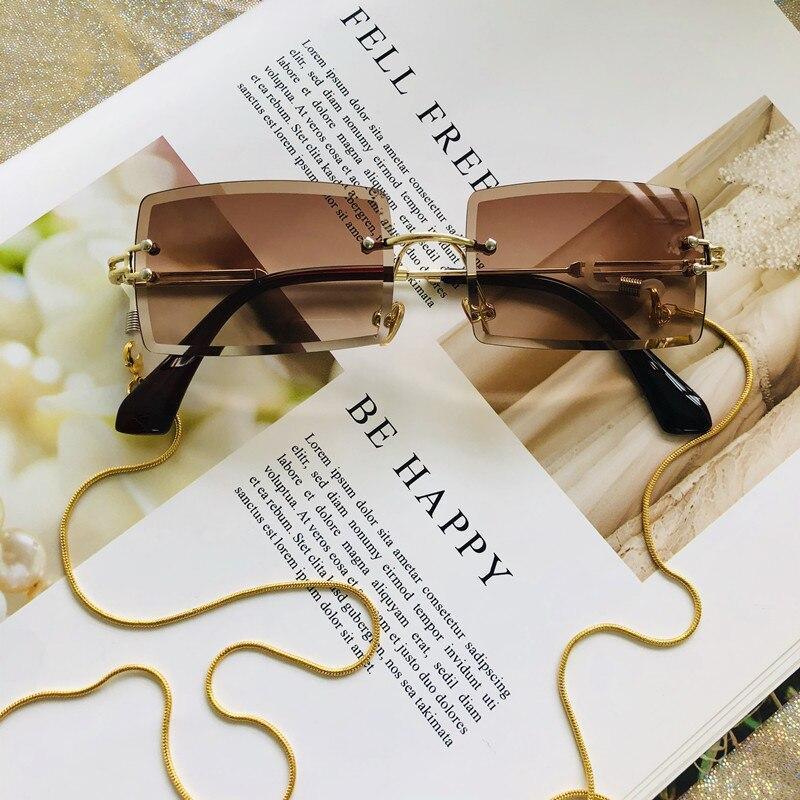 Rimless Rectangle Sunglasses