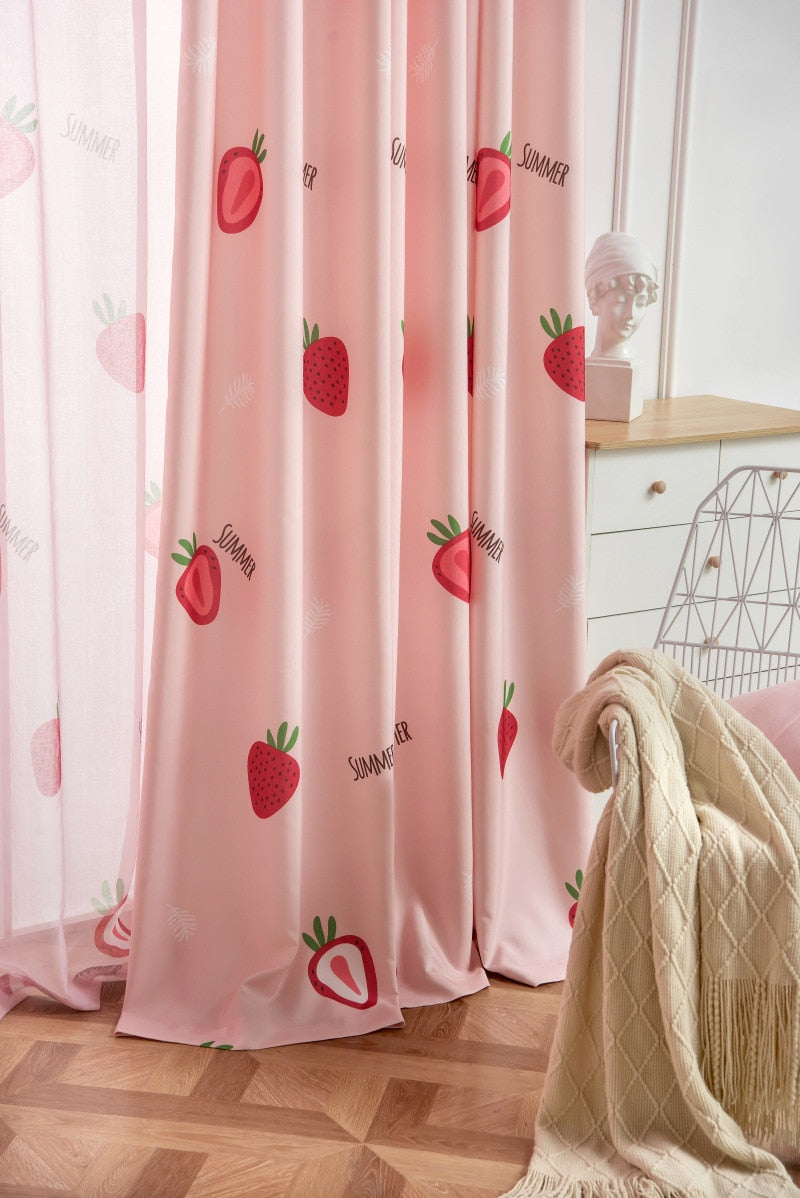 Strawberry Print Curtains