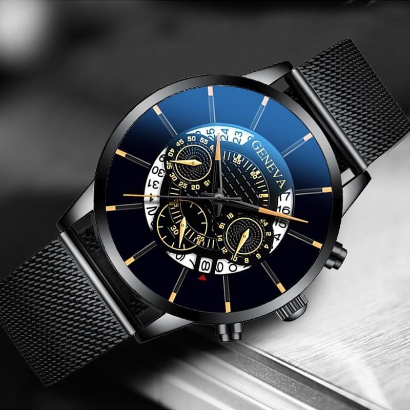Men's Watch Stainless Steel Calendar Quartz Wristwatch Men Sports