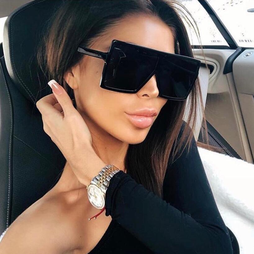 Oversized Big Frame Square Women Sunglasses With UV400 Protection