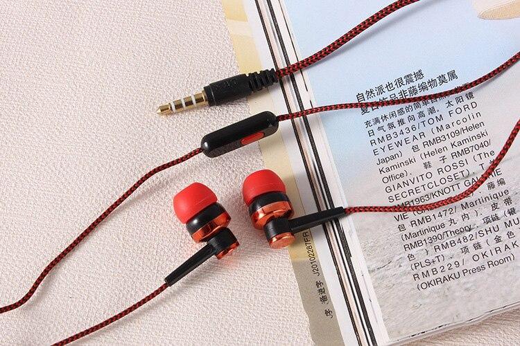 STEVVEX In-ear Braided Wiring Cord Universal Music Subwoofer
