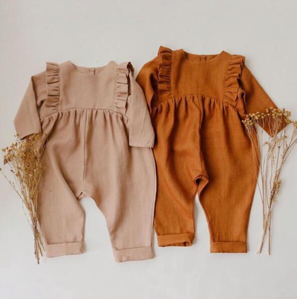 Modern Handamde Girls Jumpsuit Long Sleeve Romper Overalls Autumn Clothes For Baby Cotton Line In Elegant Autmn Style