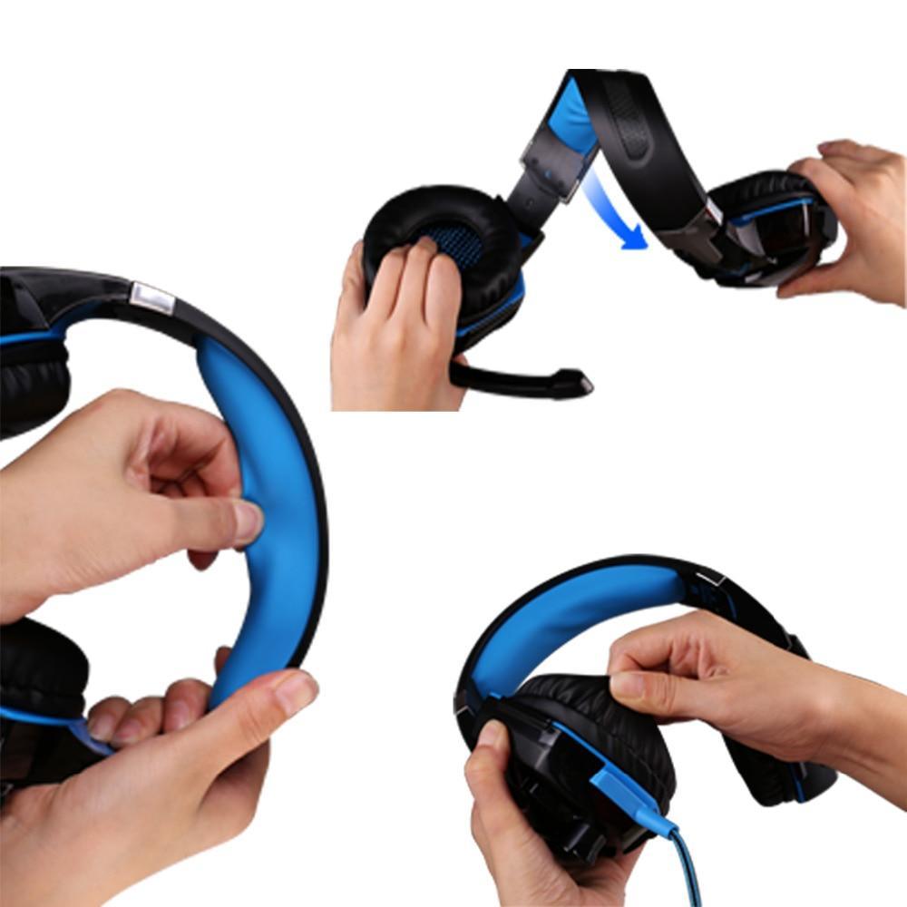 STEVVEX G2000 G9000 Gaming Headsets Big Headphones with Light Mic