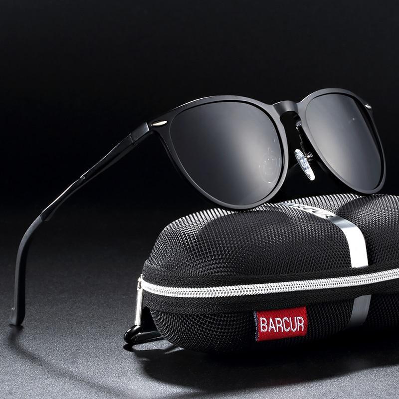 Retro Aluminum Magnesium Men Sunglasses Polarized Vintage Round