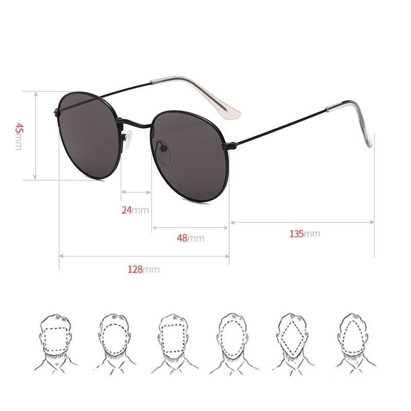 Leon Classic Small Round Unisex Sunglasses Mirror Sun Glasses