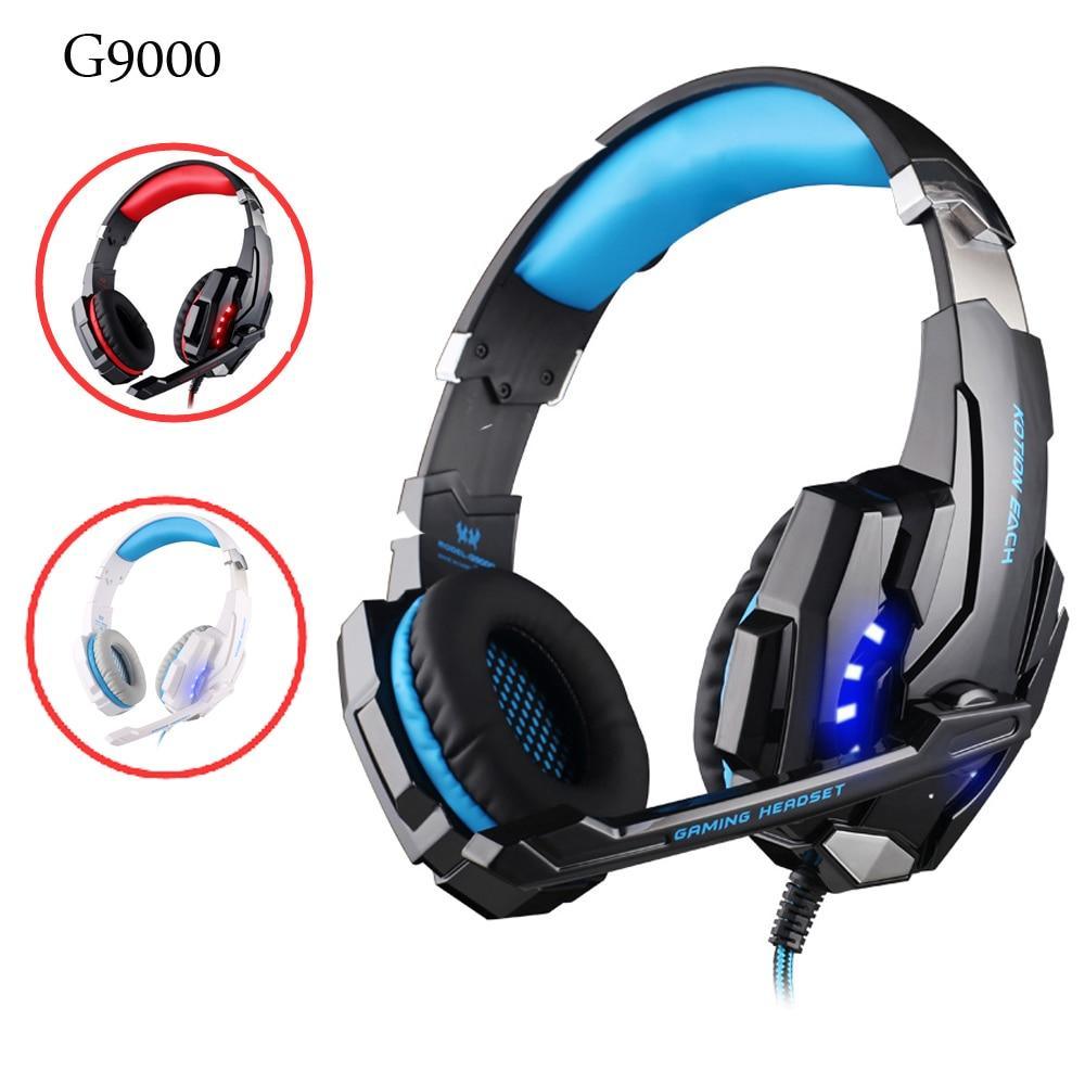 STEVVEX G2000 G9000 Gaming Headsets Big Headphones with Light Mic