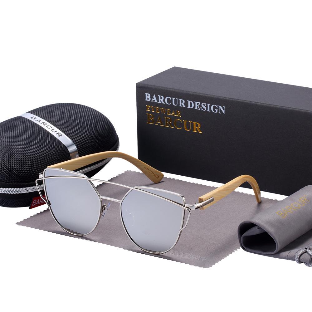 Bamboo Female Sunglasses Oversized Women Polarized With Natural
