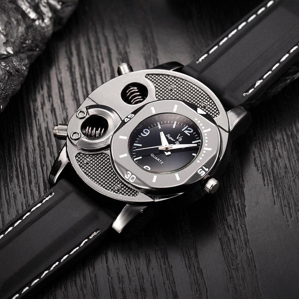 Men's Leather Watch Hardlex Glass