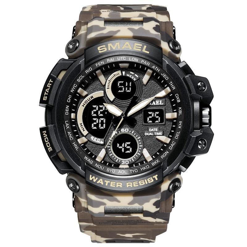 Army Green Sport Waterproof 50M Men Watches With LED Digital