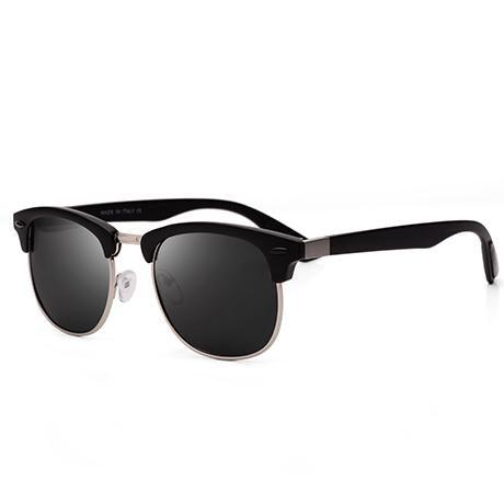 Retro Polarized Men's Sunglasses UV400 Square Half Metal Frame