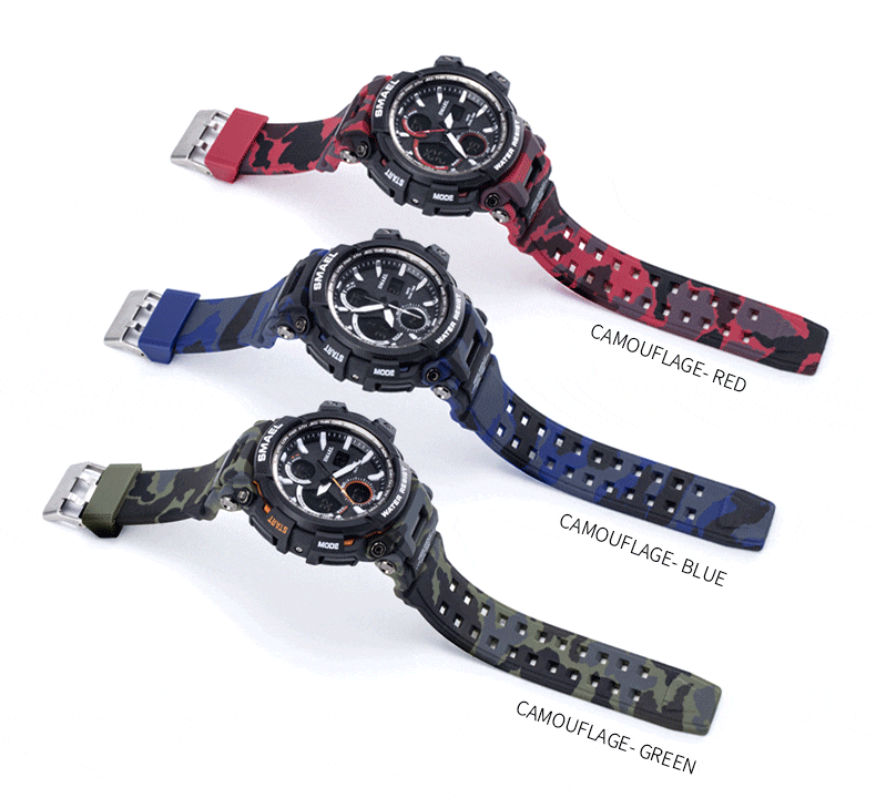Army Green Sport Waterproof 50M Men Watches With LED Digital