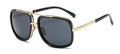 Classic Square Gold Metal Frame Woman and Man Unisex Oversized