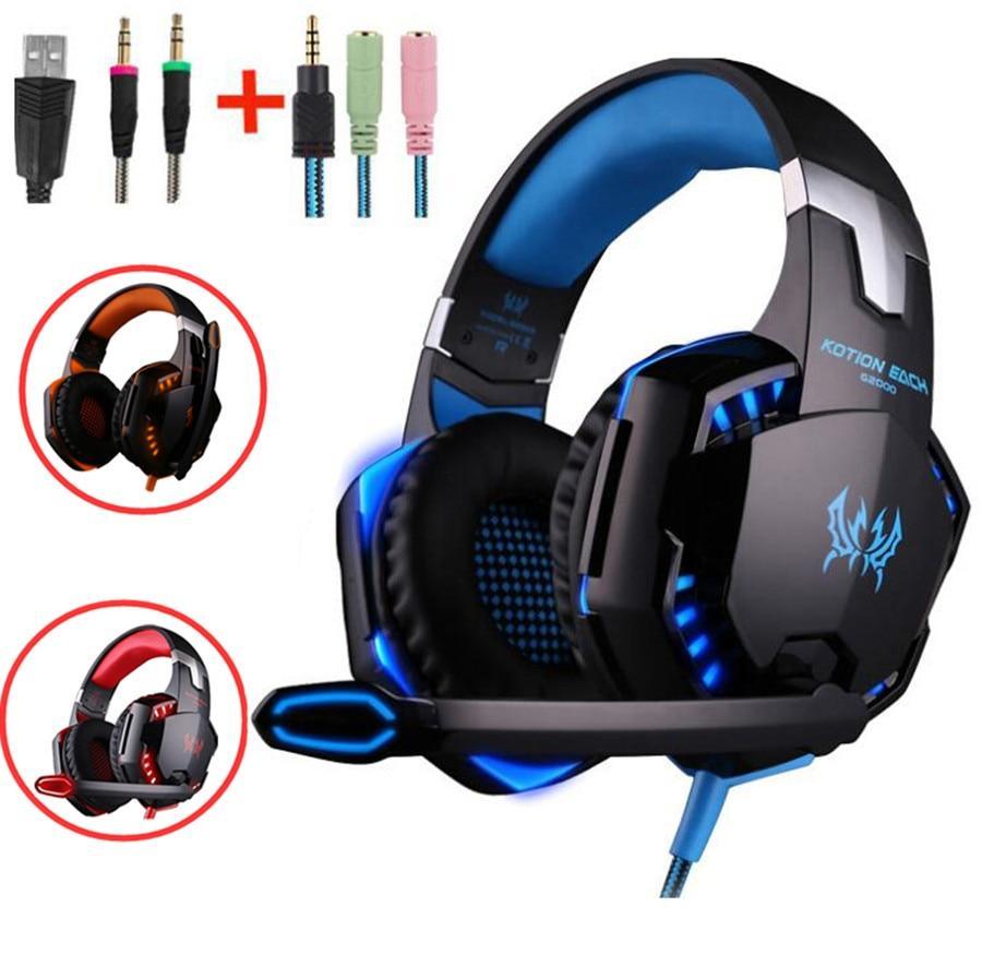 STEVVEX G2000 G9000 Gaming Headsets Big Headphones with Light Mic