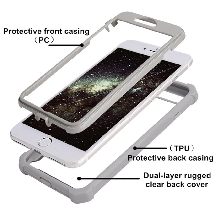 Transparent Phone Case For iPhone 17 Pro 15 14 13 12 11 16 XS 7 8 Plus SE 2022 Hybrid Rugged Anti Shock Doom Armor Cover Cases