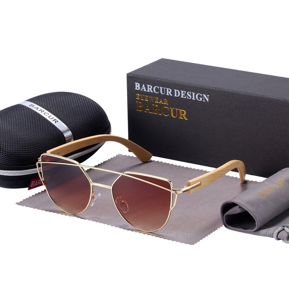 Bamboo Female Sunglasses Oversized Women Polarized With Natural