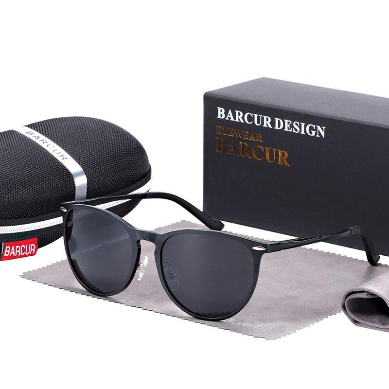 Retro Aluminum Magnesium Men Sunglasses Polarized Vintage Round