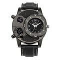 Men's Leather Watch Hardlex Glass