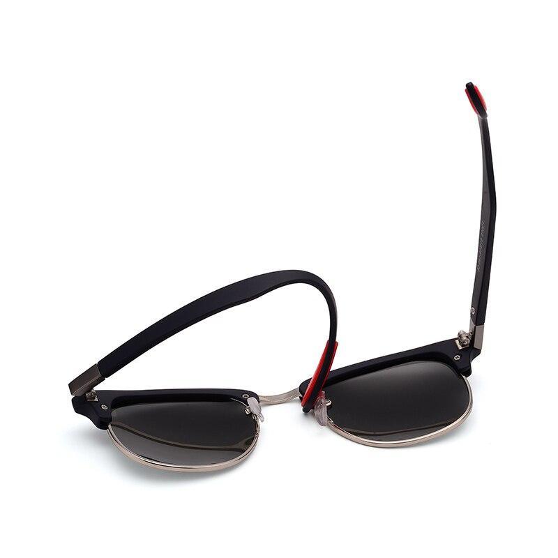 Retro Polarized Men's Sunglasses UV400 Square Half Metal Frame