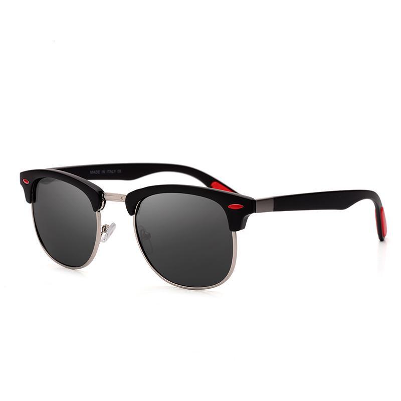 Retro Polarized Men's Sunglasses UV400 Square Half Metal Frame