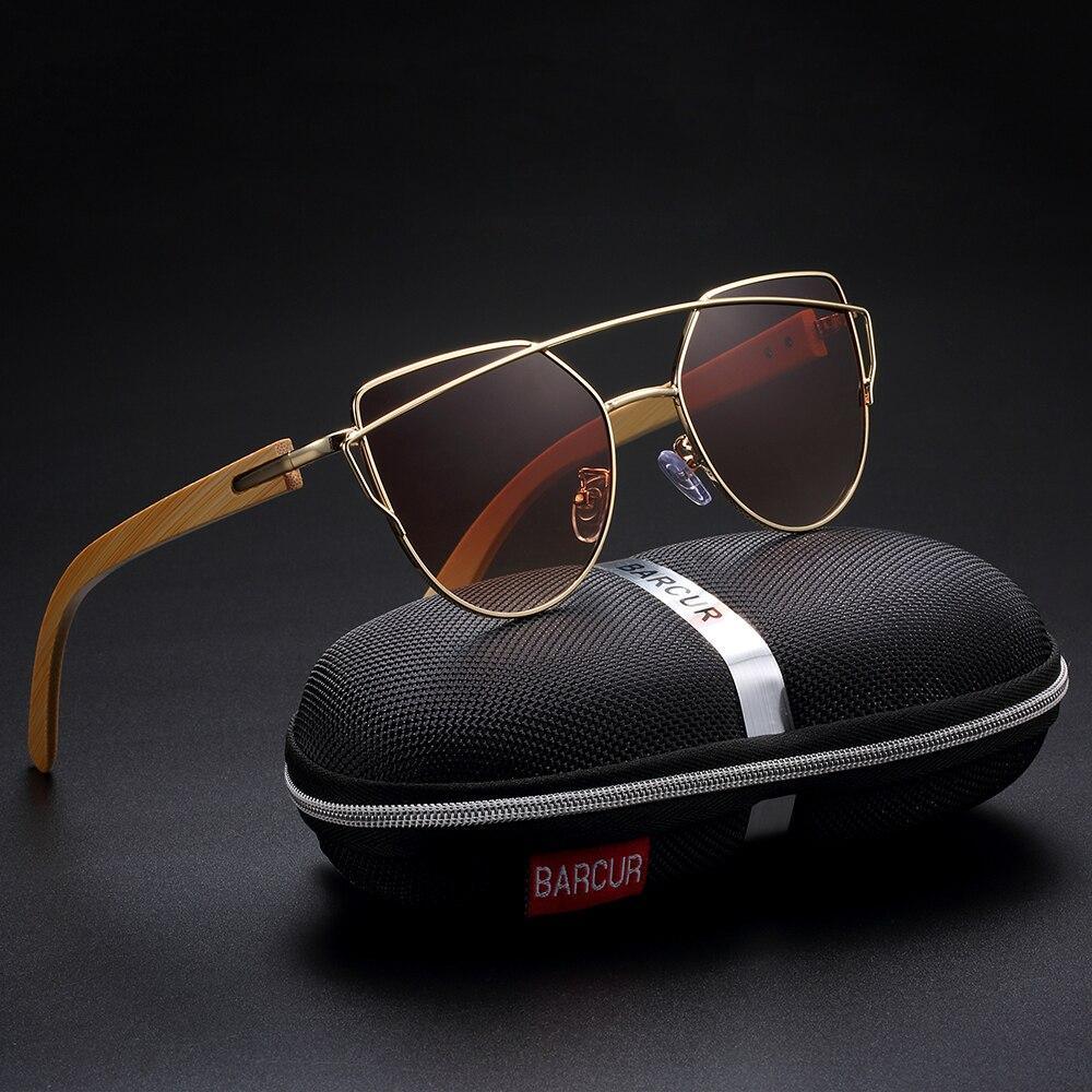 Bamboo Female Sunglasses Oversized Women Polarized With Natural