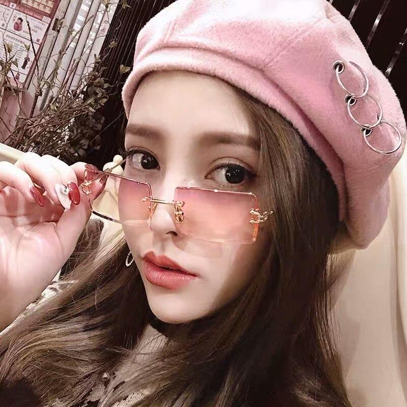 Rimless Rectangle Sunglasses