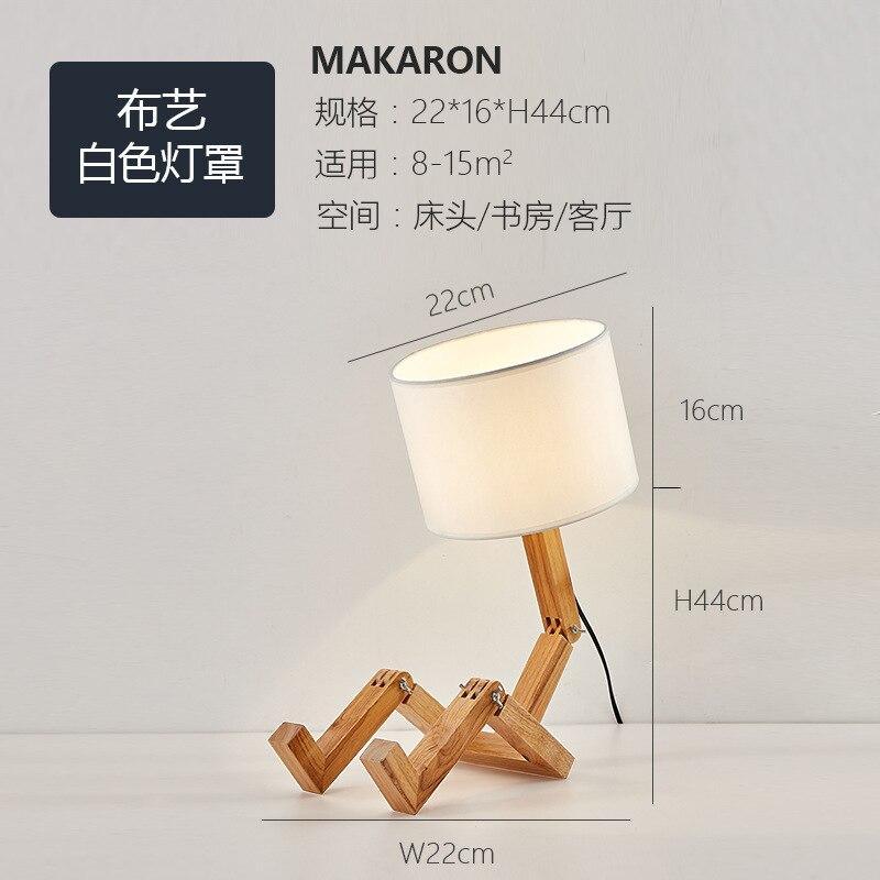 and Retro STEVVEX Wood Robot Shape Folding Table Lamp Creative