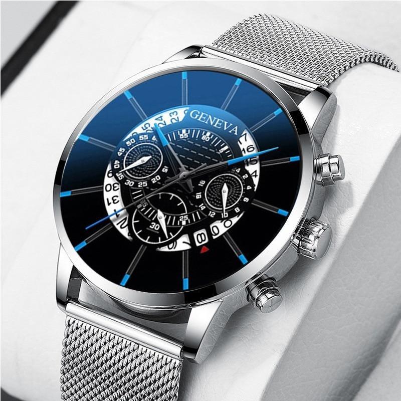 Men's Watch Stainless Steel Calendar Quartz Wristwatch Men Sports